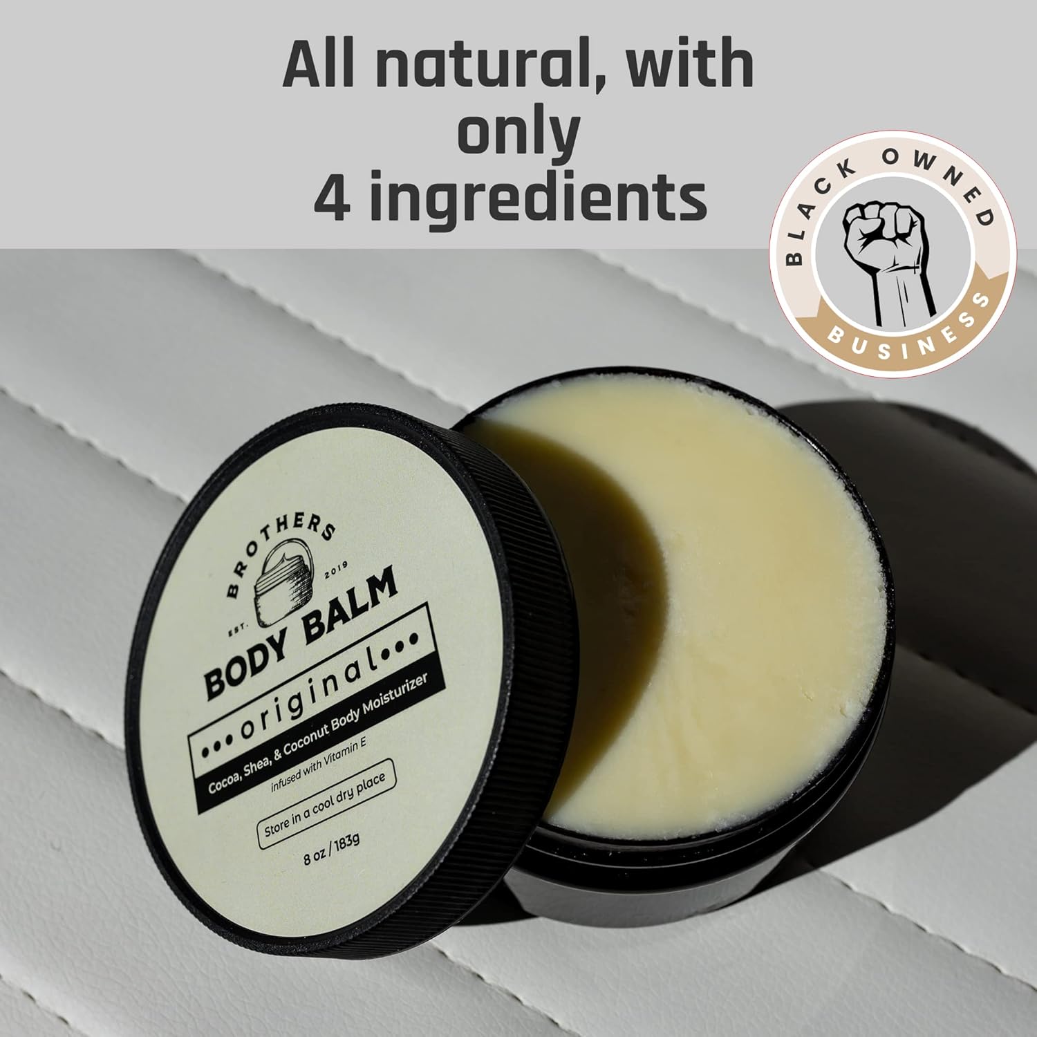Cocoa, Shea, & Coconut Body Butter | All Natural Moisturizer for Dry Skin | Cocoa Butter for Deep Hydration | Body Balm for Men & Women | 6.3 oz