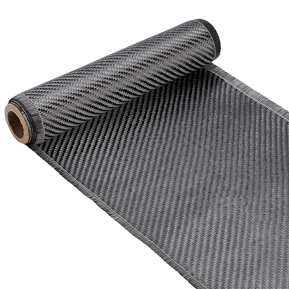 PH PandaHall 6.5ft Grey Carbon Fiber Cloth, 8" Width Carbon Fiber Fabric Roll Carbons Fibers Material for DIY Projects Car Body Repair Wall Reinforcement Boat Repair, 0.2mm Thick