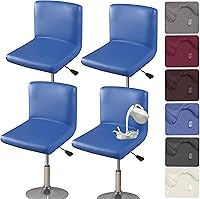 Vista 16 de HFCNMY Fundas para sillas de bar, paquete de 4, elásticas, impermeables, de poliuretano, con respaldo, lavables, fundas para sillas de bar, fundas