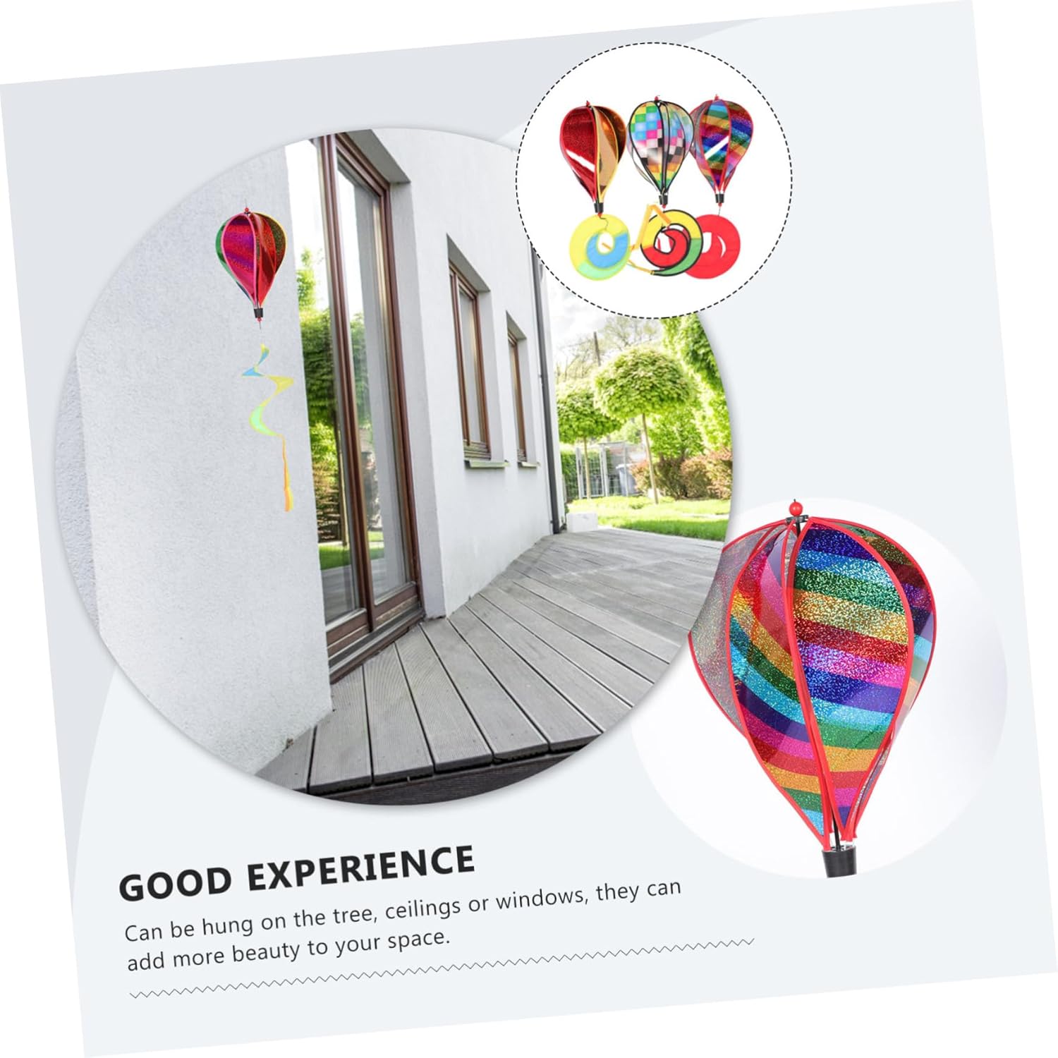 3pcs Hot Air Balloon Windmill Spinners Garden Windmill Decor Outdoor Decorations