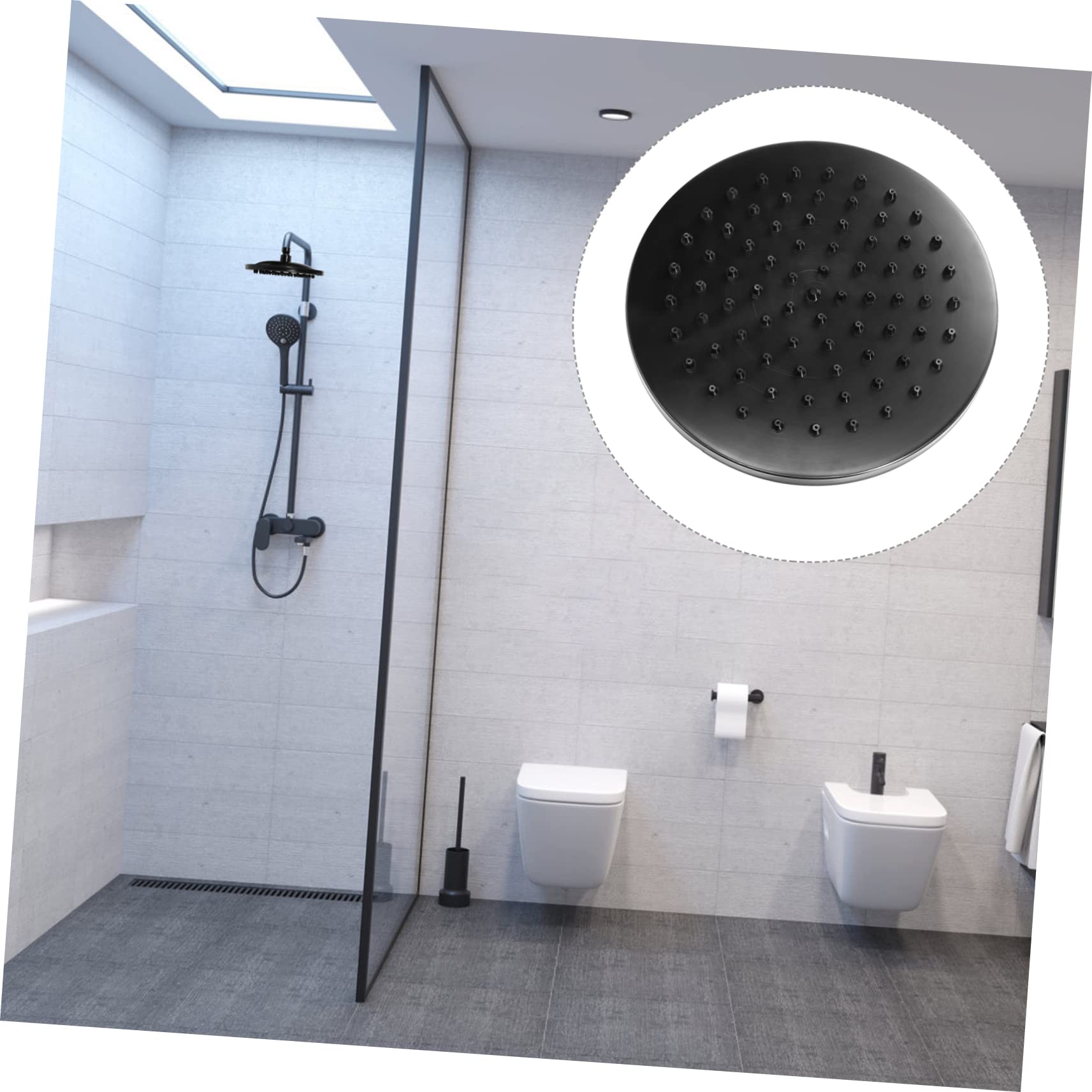 SHINEOFI Boquilla de Ducha Inoxidable Cabezal Rociador de 8 Pulgadas Diseño Moderno de Agua sin Herramientas para Baño Rociador de Ducha de