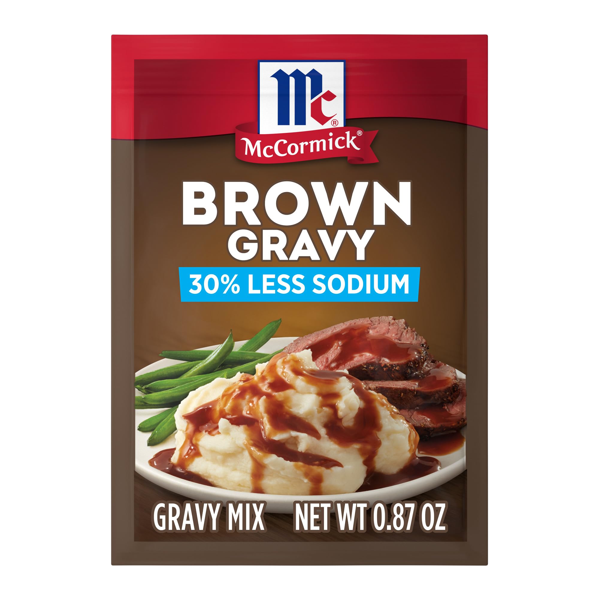 30% Less Sodium Brown Gravy Mix, 0.87 oz