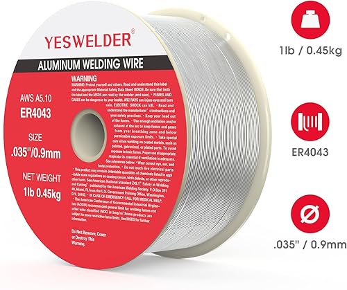 Miniatura 7 de YESWELDER Alambre de soldadura de aluminio de silicio ER4043 .035-Diámetro, carrete de 1 libra