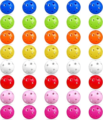 Miniatura 7 de XIPEGPA Pelotas de golf de práctica de 1.614 in de plástico de flujo de aire hueco, campo de conducción, práctica de columpio, uso en interiores y