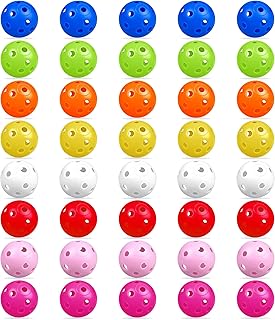 XIPEGPA 40PCS Practice Golf Balls 41mm Plastic Air Flow Hollow Golf Ball Driving Range Swing Practice Driving Range Indoor and Outdoor Use