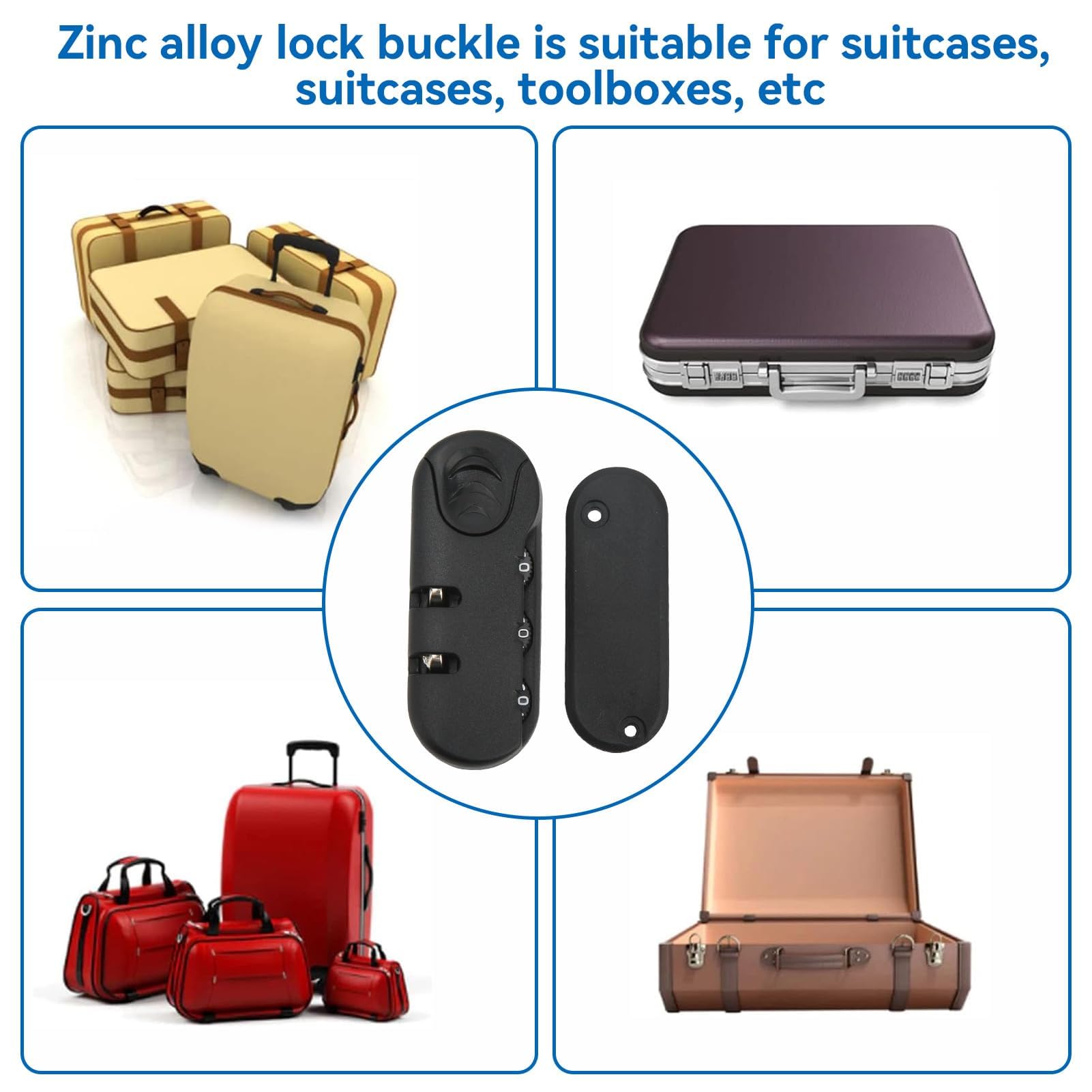 2 Lucchetti TSA Per Valigie - Combinazione 4 Cifre, Nero E Argento, Per Viaggi