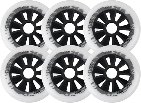 90mm/100mm/110mm Inline Skate Wheels 85A Roller Skate Wheels for Roller Blade Wheel Replacement, 6 Pack,White,110mm [Energy Class A]