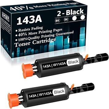 Top Ink 2 Black Cartridge 143A | W1143A Compatible Toner Cartridge Replacement for HP Neverstop Laser 1001nw5HG80A MFP 1202w5HG92A 1200n 1005n 1202nw5HG93A Printer Ink Cartridge