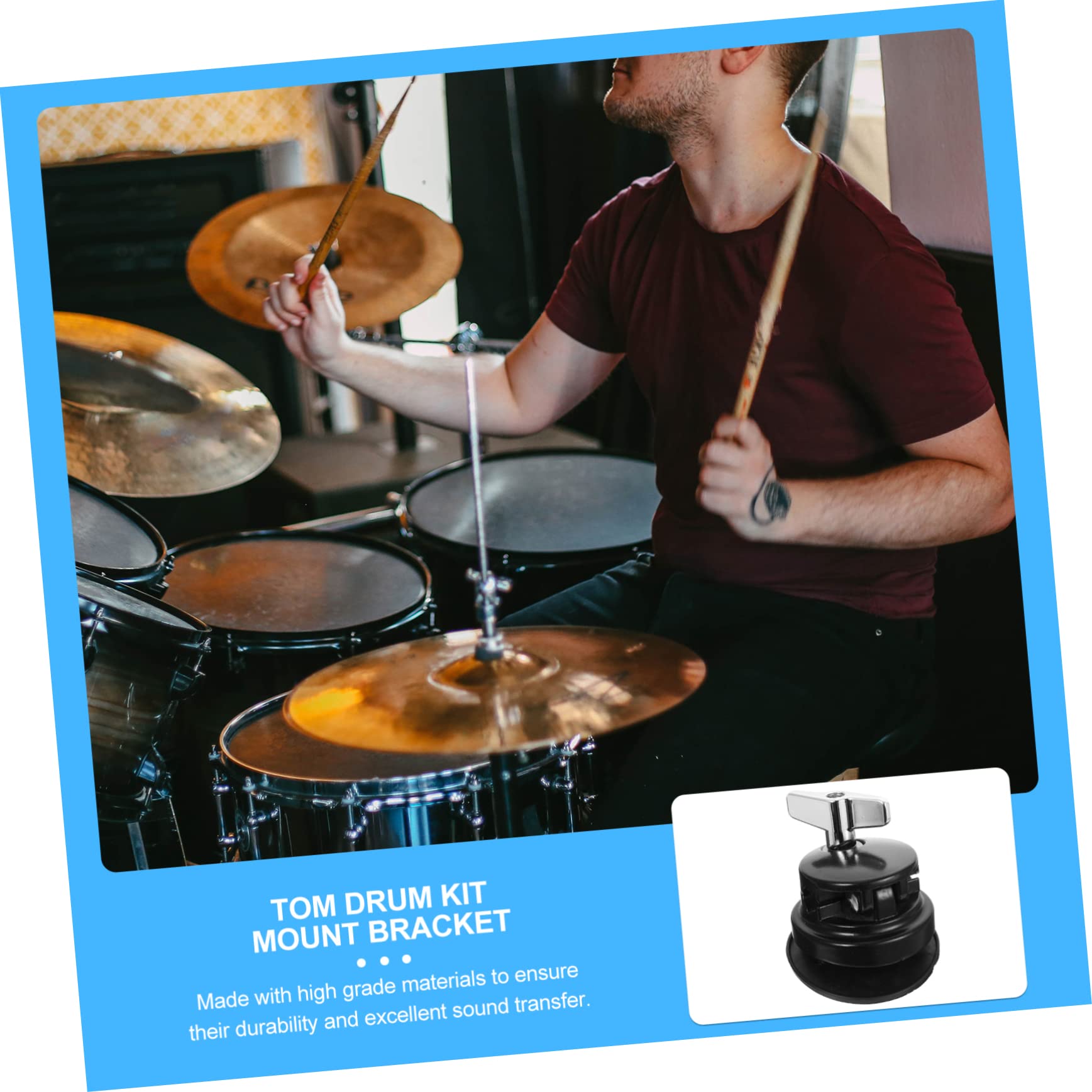 UPKOCH Support de Montage pour Tom en Fer Argenté Réglage Facile et Transfert Sonore, Accessoire pour Batterie Noir Compatible Kit de Percussion