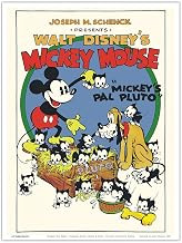 Mickey’s Pal Pluto - Starring Mickey Mouse & Pluto - Vintage Film Movie Poster c.1933 - Master Art Print (Unframed) 9in x 12in