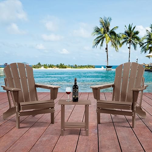 Miniatura 68 de Adirondack - Mesa auxiliar para exteriores, mesa auxiliar de patio resistente de 2 niveles, resistente a la intemperie, mesa auxiliar sólida de 16.5