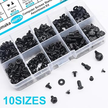 400Pcs Computer Screws Assortment Kit, Motherboard Standoffs Screws PC Screws for Universal Motherboard, SSD, Hard Drive, PC Case, PC Fan, for DIY PC Installation and Repair