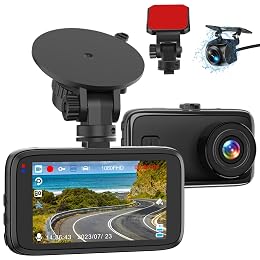 Dash Cam Front and Rear Camera, Biuone 1080P Dash Camera for Cars, Dash Cam with 3'' IPS Screen with Night Vision, G-Sensor, WDR, Loop Recording, 24/7 Parking Monitor