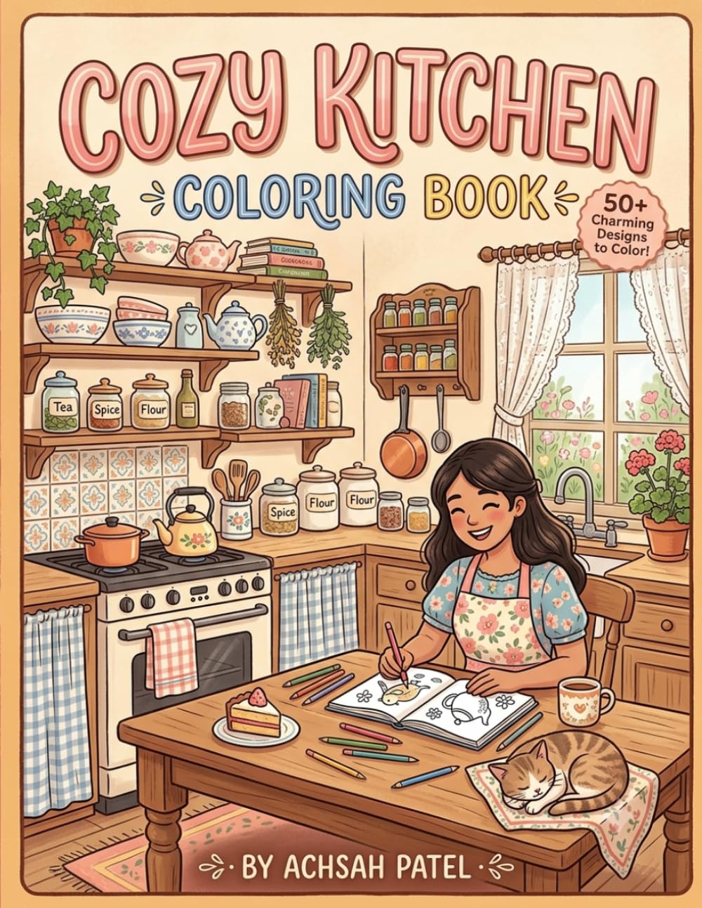 Cozy Kitchen Coloring Book: Relaxing Cute Kitchen Scenes for Teens and Adults