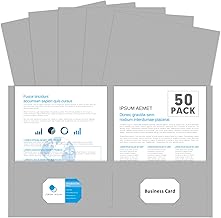 Two Pocket Folders, PANDRI 50 Pack 2 Pocket Folders, Letter Size Paper File Folder for School Office Home Business, Gray