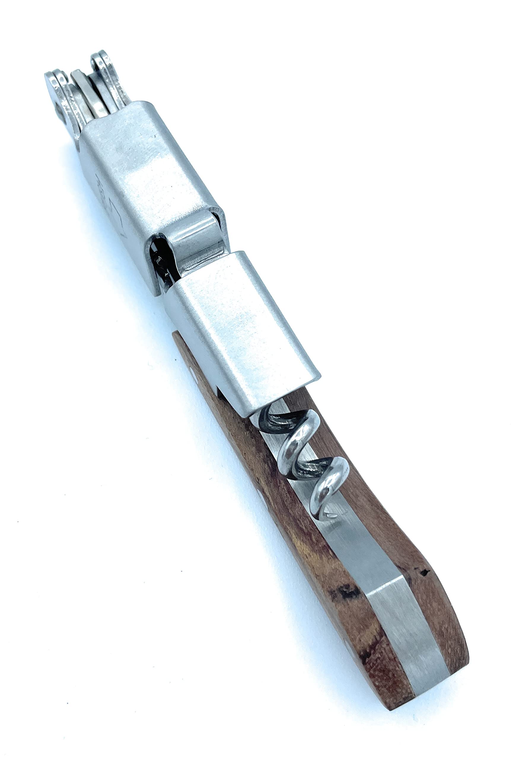 Cavatappi Professionale In Acciaio Inox Con Manico Legno - Elegante, Compatto, Con Scatola Rigida - Foto 9