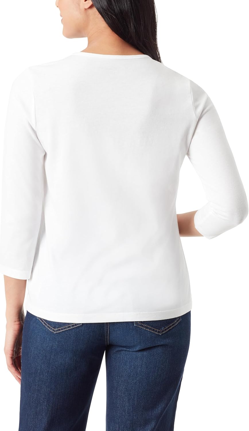 Gloria Vanderbilt Womens Amanda 3/4 Sleeve Soft Knit Top Standard - Image 2