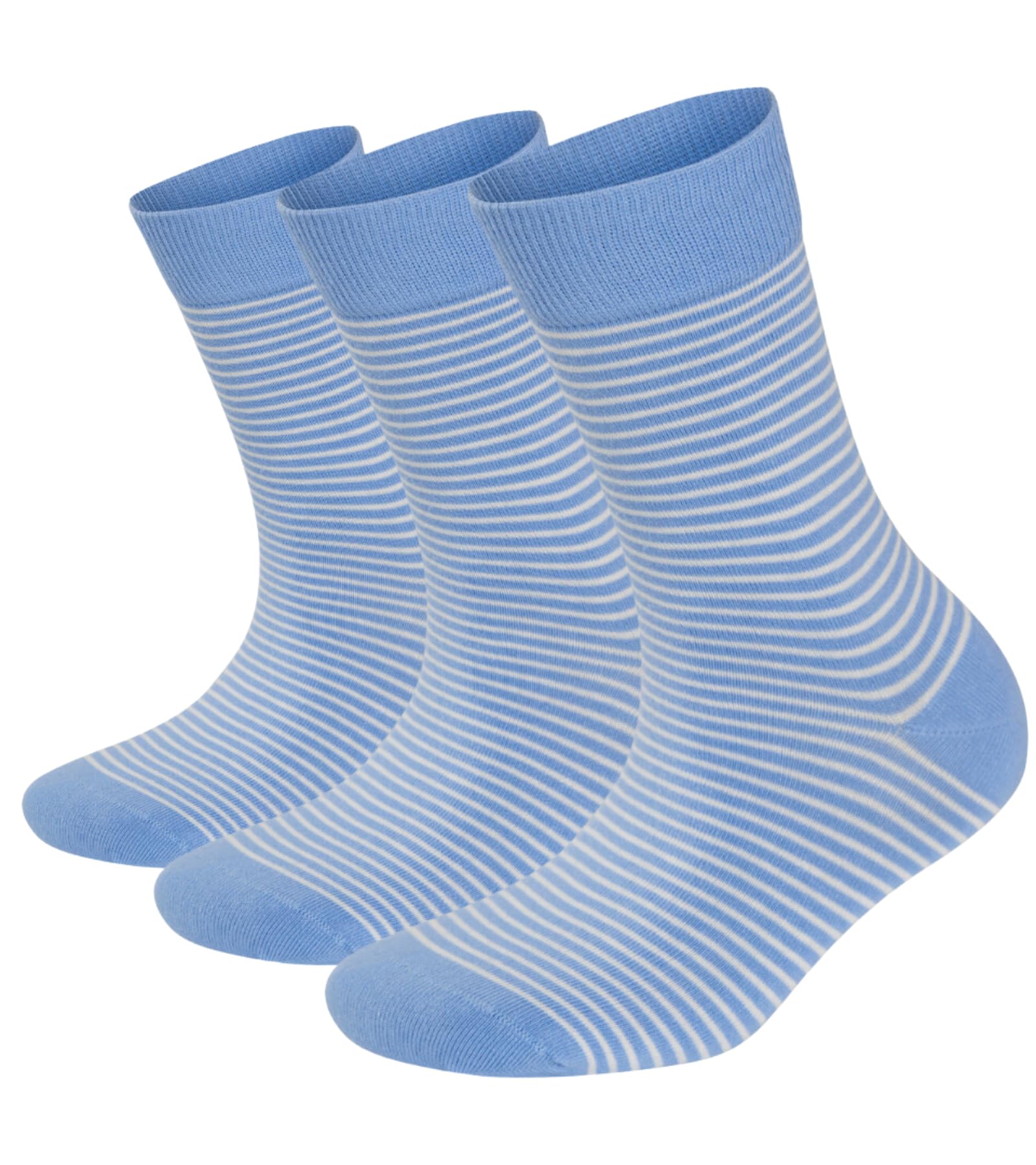 Phoenix Socks 3 Pairs Striped Organic Cotton Socks for Women – Colorful Casual Crew Calf Socks, Stylish Design (36-40)