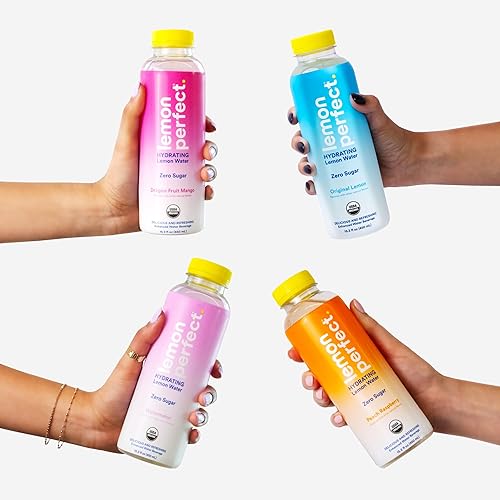 Miniatura 5 de Lemon Perfect Paquete variado de 4 sabores, agua de limón con sabor hidratante, cero azúcar, deliciosa y refrescante, orgánica, botellas de 15.2