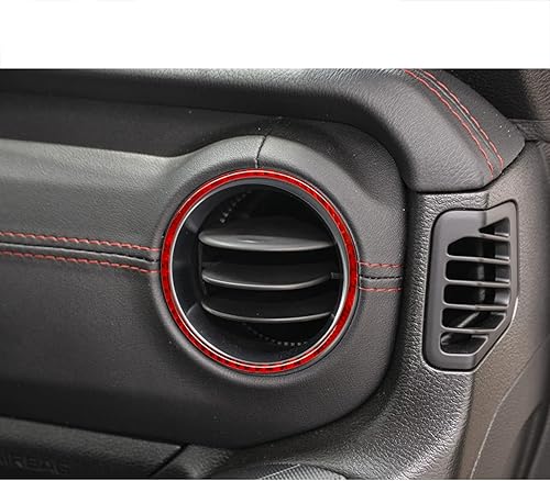 Miniatura 5 de RUIANTE Compatible with Carbon Fiber Center Console Air Conditioner Vent Wind Outlet Frame Trim Stickers Interior Accessories for Jeep Wrangler JL