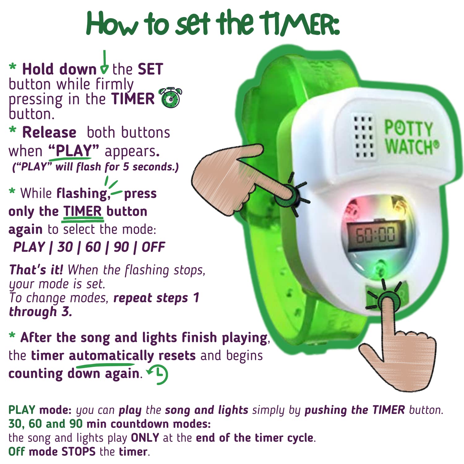 Potty Time The Original Potty WatchWater Resistant,Toilet Training