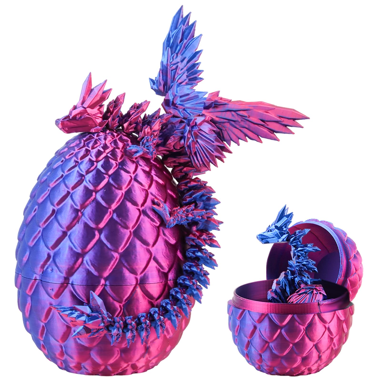 Œuf De Dragon Imprimé 3D – Figurine Articulée Verte, 13 Cm œuf, Dragon 22 Cm, PLA