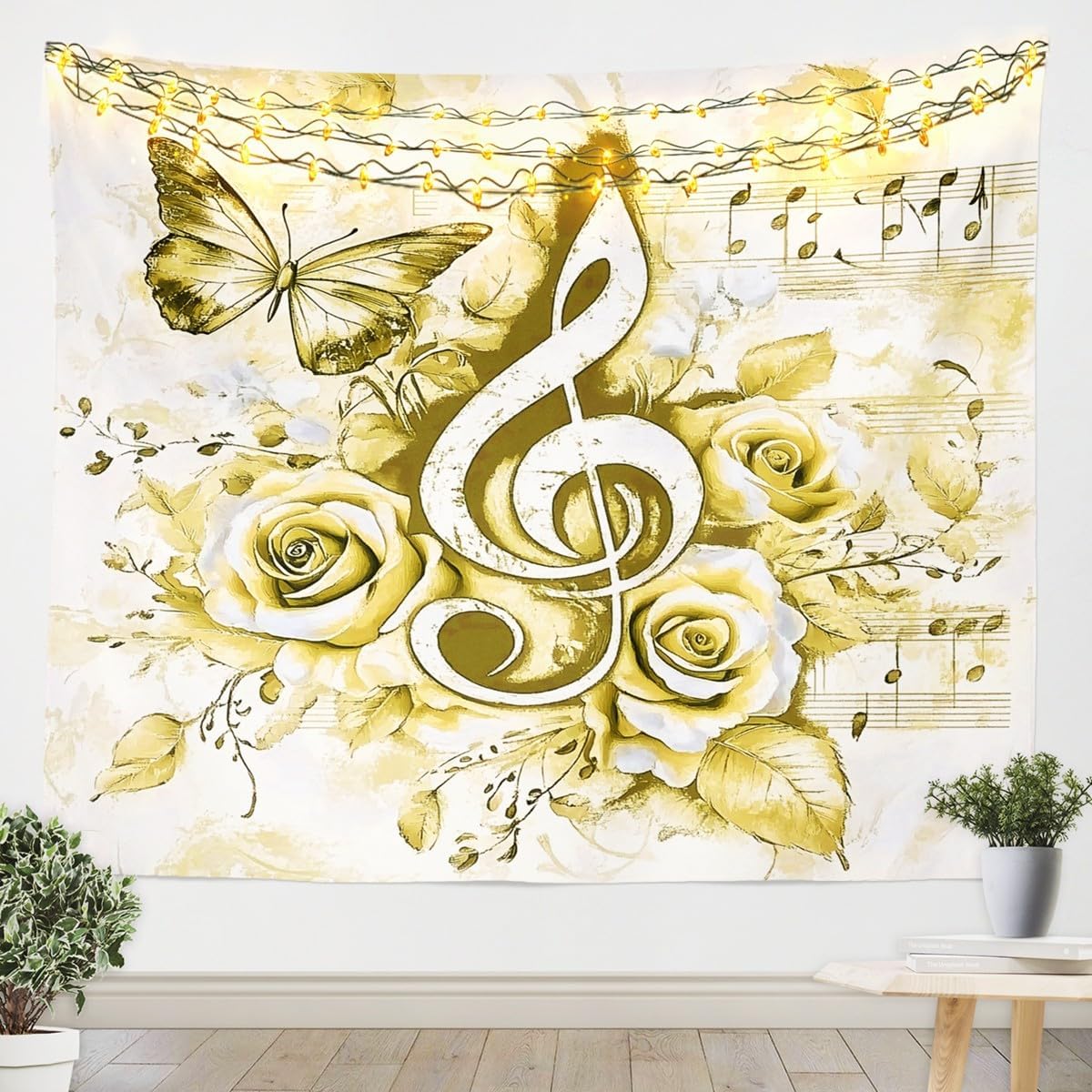 jejeloiu Guitar Wall Hanging Medium 59"x59" Rock Music Fire Tapestry for Kids Boys Girls Musical Modern Art Decor Wall Blanket Home Decor Wall Art image 5