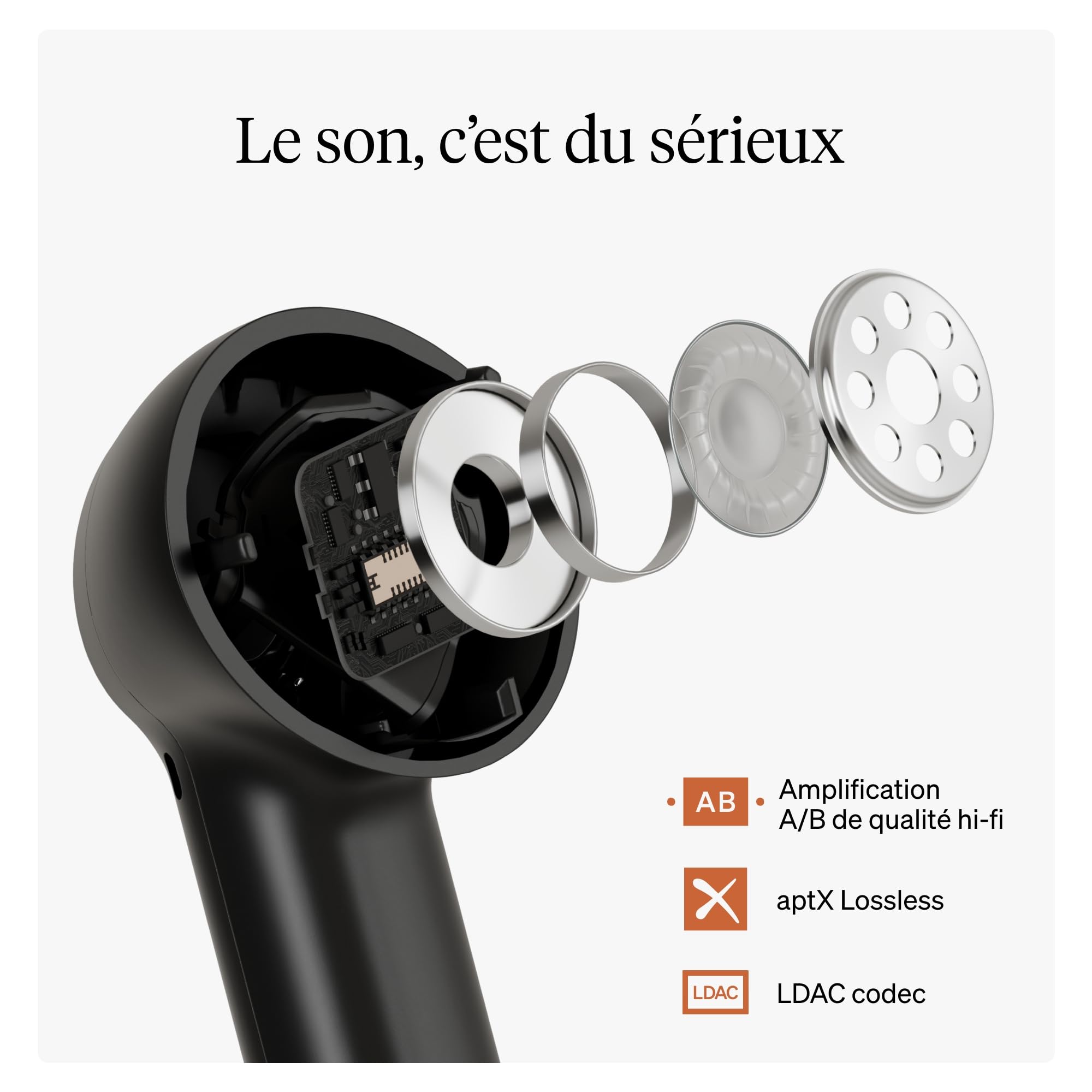 Cambridge Audio Melomania A100 - Écouteurs True Wireless, Intra-Auriculaires légers, ANC adaptatif, Bluetooth aptX™ Lossless, Jusqu’à 39 h d’autonomie avec boîtier – Noir