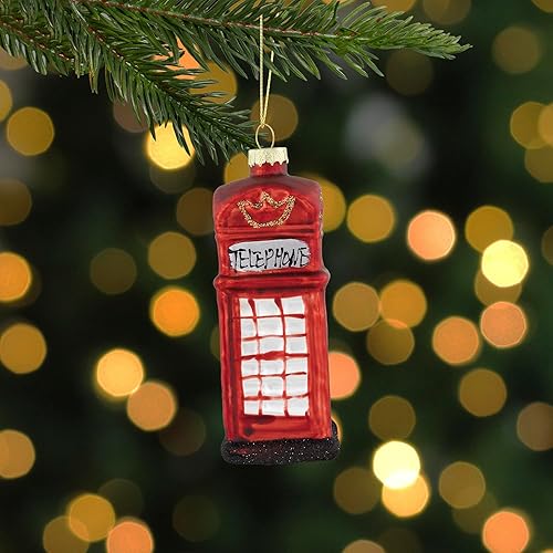 Miniatura 2 de 4.5 "Rojo Euro Phone Stand Glass Christmas Ornament