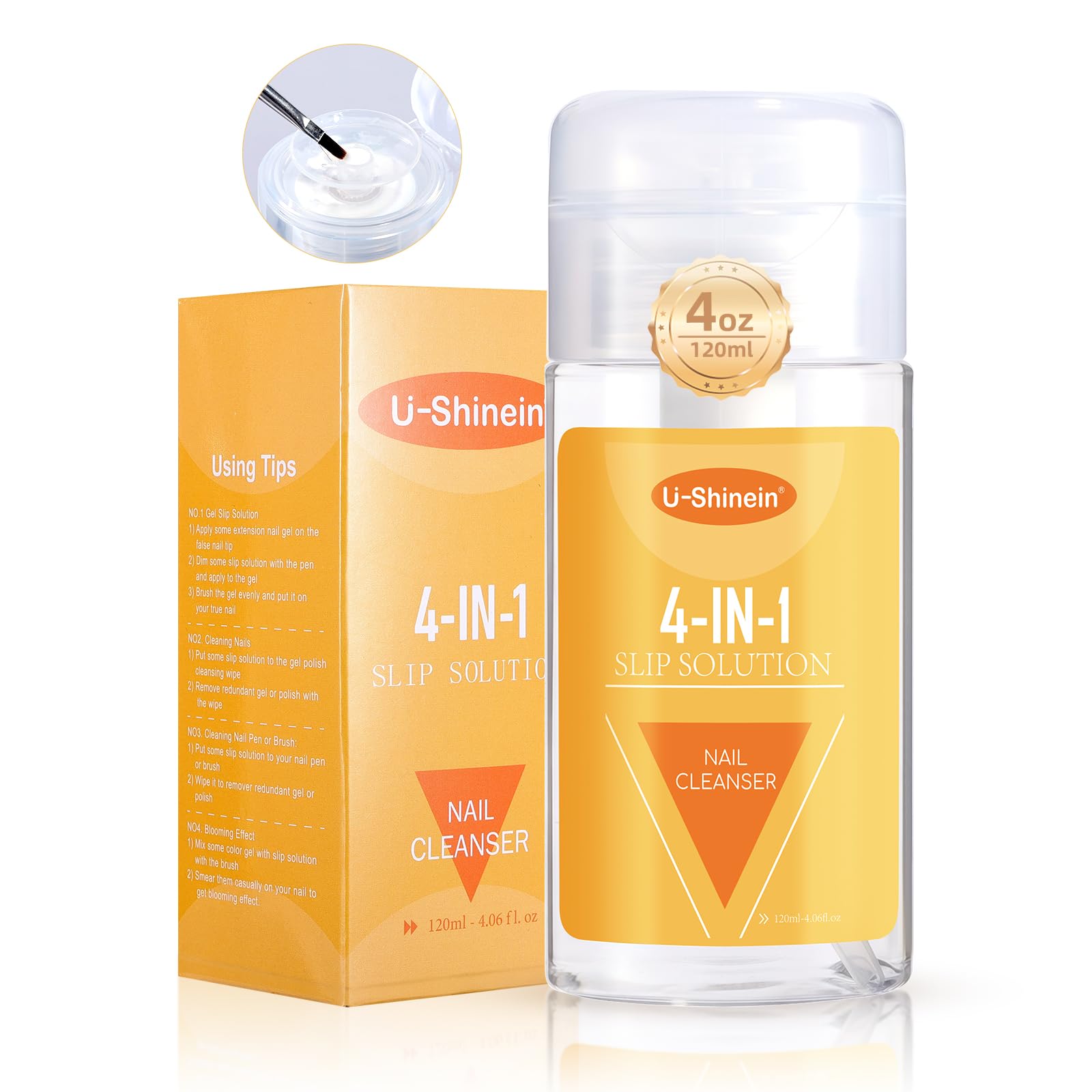 120ml Nail Slip Liquid, 4-in-1 Poly Nail Gel Slip Solution Poly Nail Extension Gel Liquid Slip Solution Builder Gel, Nail Cleaner Liquid Nail Polish Remover Nail Art Home DIY