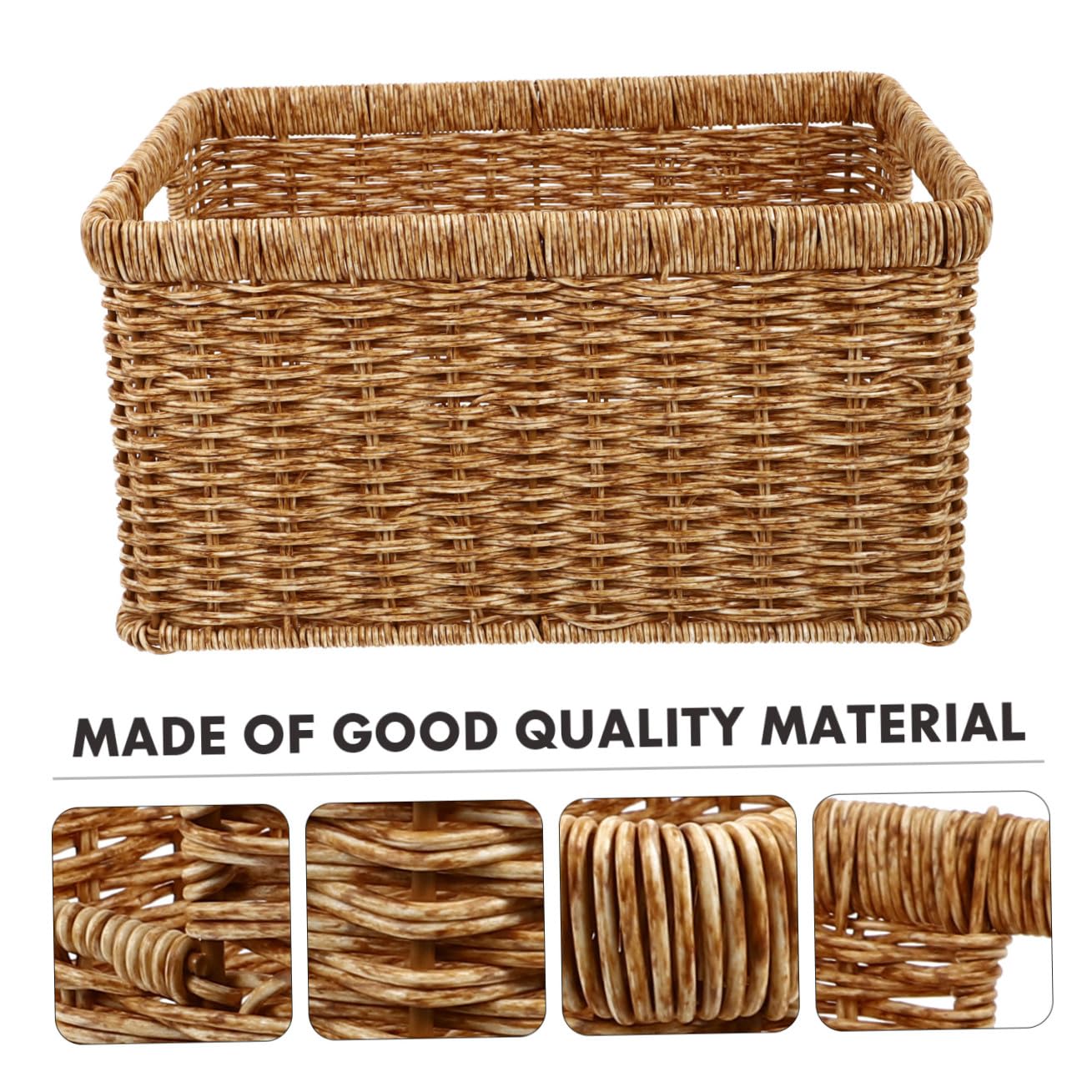 MAGICLULU Cesta de Almacenamiento de Plástico, Cesta para Ropa Sucia, Gran Capacidad, 34cm, Marrón, Adecuado para Lavandería y Cocina