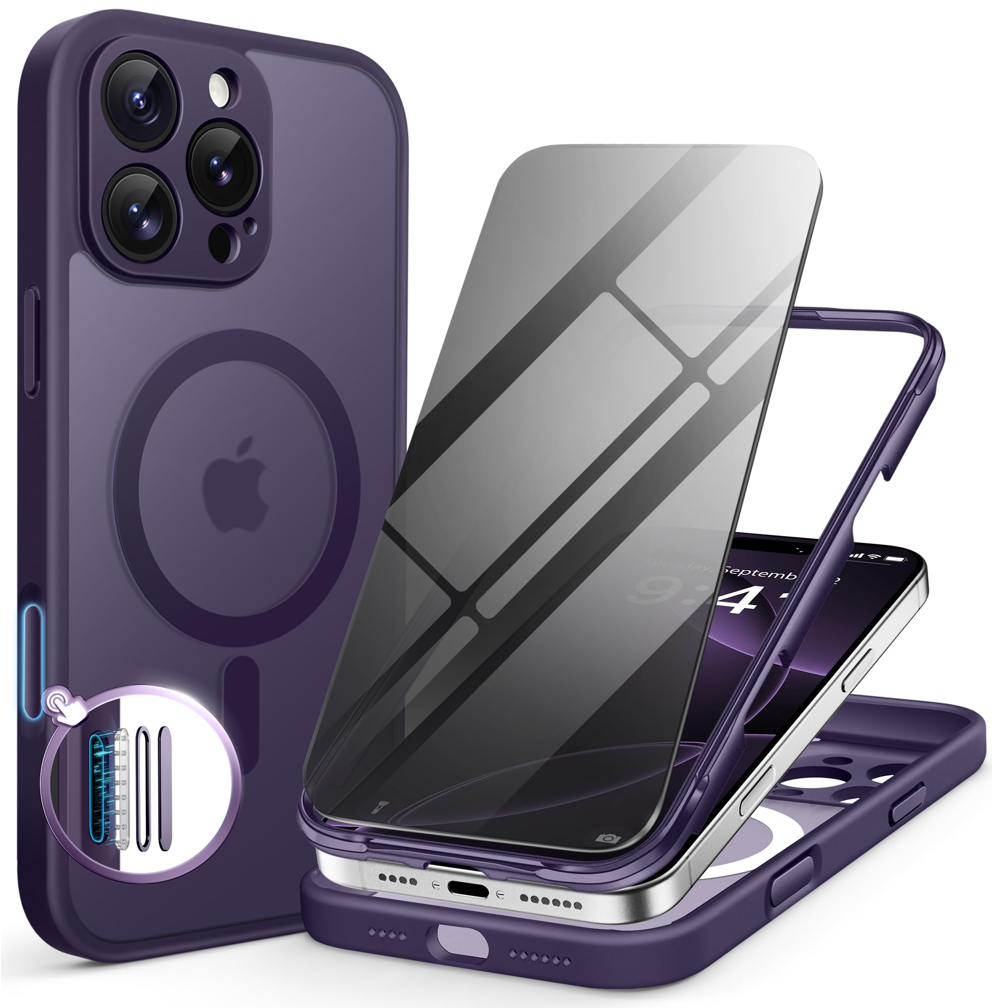 Privacy Screen Protector Iphone 16 Pro Max Heavy Duty Full Body