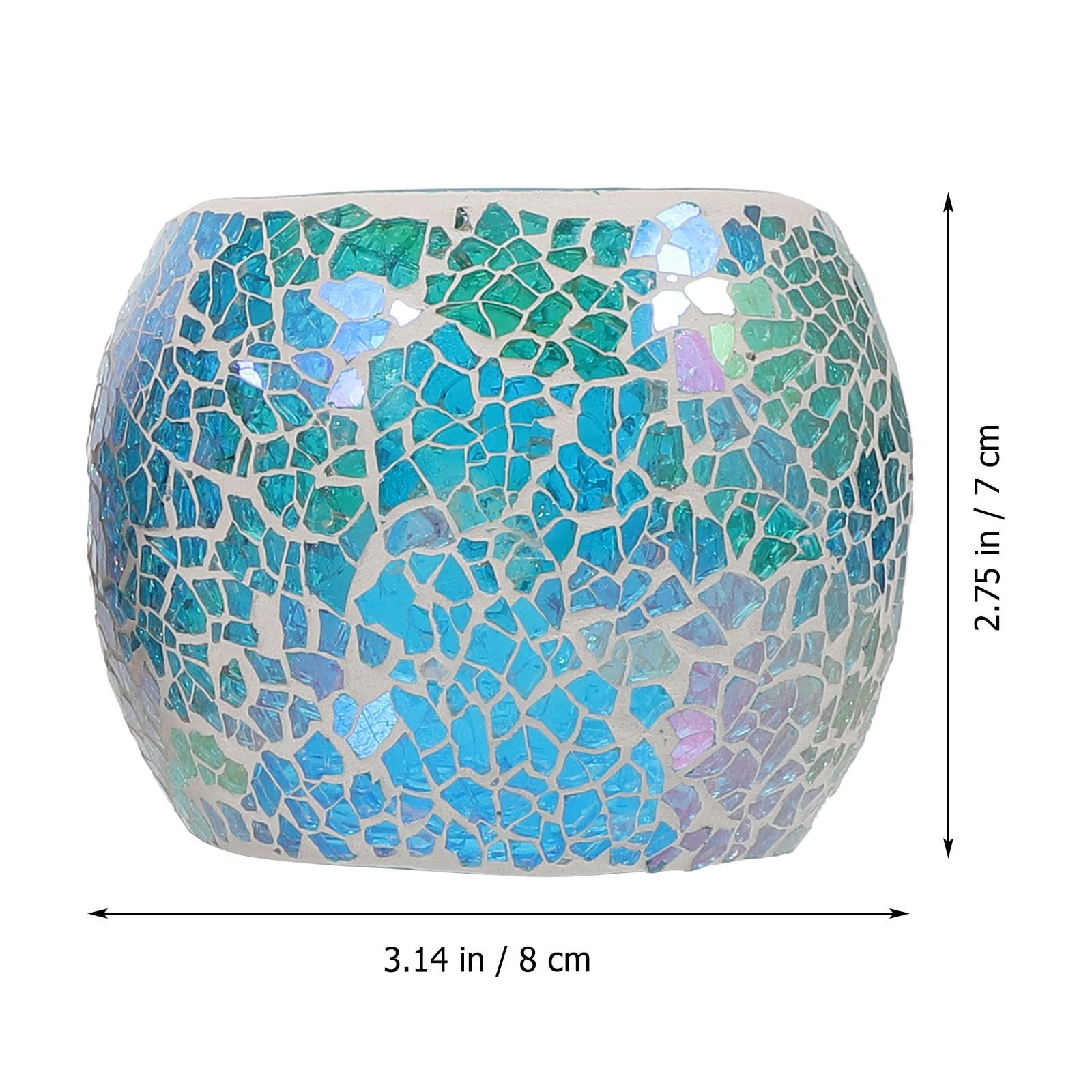 3 Piezas Portavelas de Cristal con Diseño de Azulejos