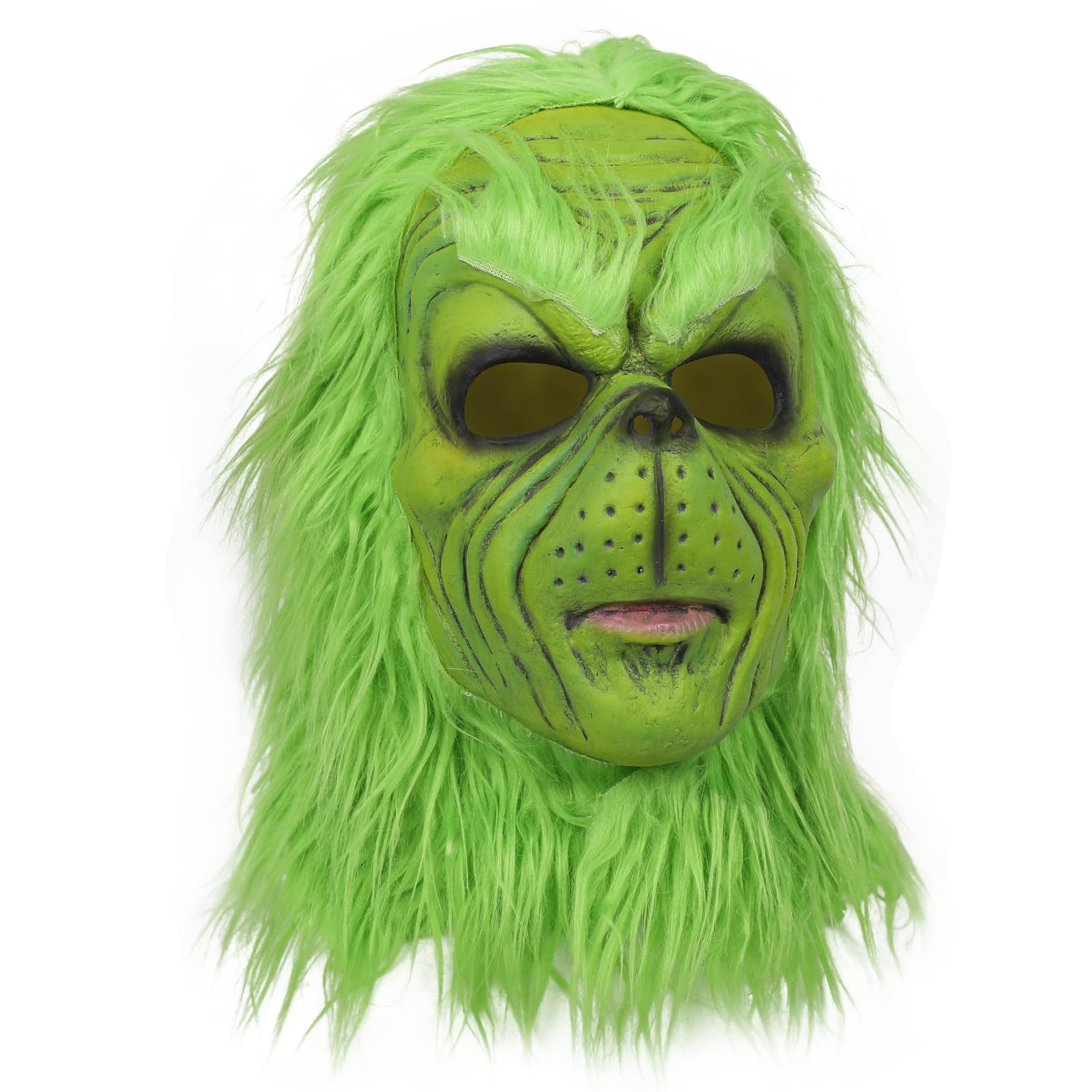 Applysu Grinch Mask Adult Grinch Costume Mask Halloween Xmas Green Monster Cosplay Party Props Christmas Decoration Mask - Image 3