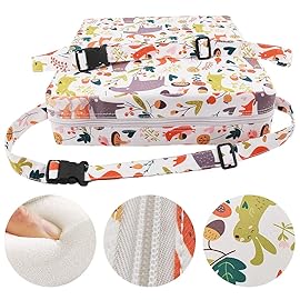 Sunmall Toddler Booster Seat for Dining Table,Chair Increasing Cushion for Baby Kids,Portable Dismountable Adjustable Highchair Booster(White Animal)