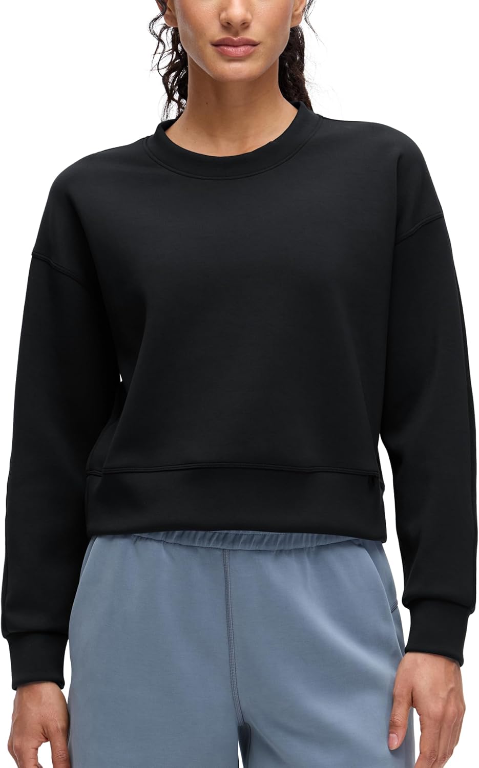CRZ YOGA SoftAura Pullover Sweatshirt for Women - Crewneck Workout Casual Basic Fall Sweat Shirts