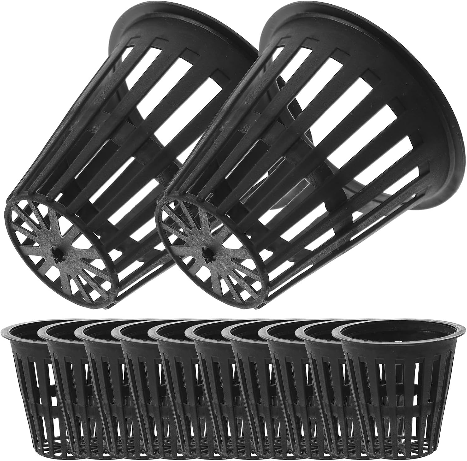 Holibanna 50pcs 2 Inch Plastic Hydroponic Plant Baskets with Slotted Mesh