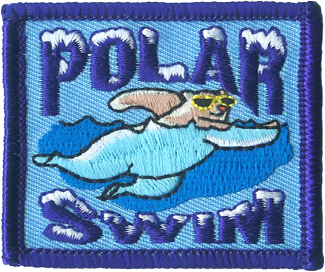 12 Pieces 2" Activity Scouts Applique Fun Patches, Outdoors & Seasons - Polar Bear (Polar Swim 4)