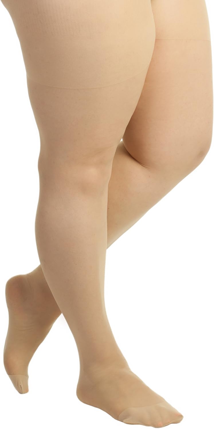 Silky Toes Plus Size Pantyhose for Women Soft Sheer Queen Tights - Image 2