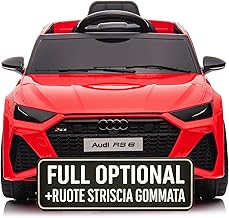 Macchina Elettrica Per Bambini Audi RS 6 Full Optional Auto Elettrica Per Bambini Telecomandata Sedile In Pelle Porte Apribili Doppio Motore Elettrico 12V Carico 25 Kg TOYSCAR Rossa
