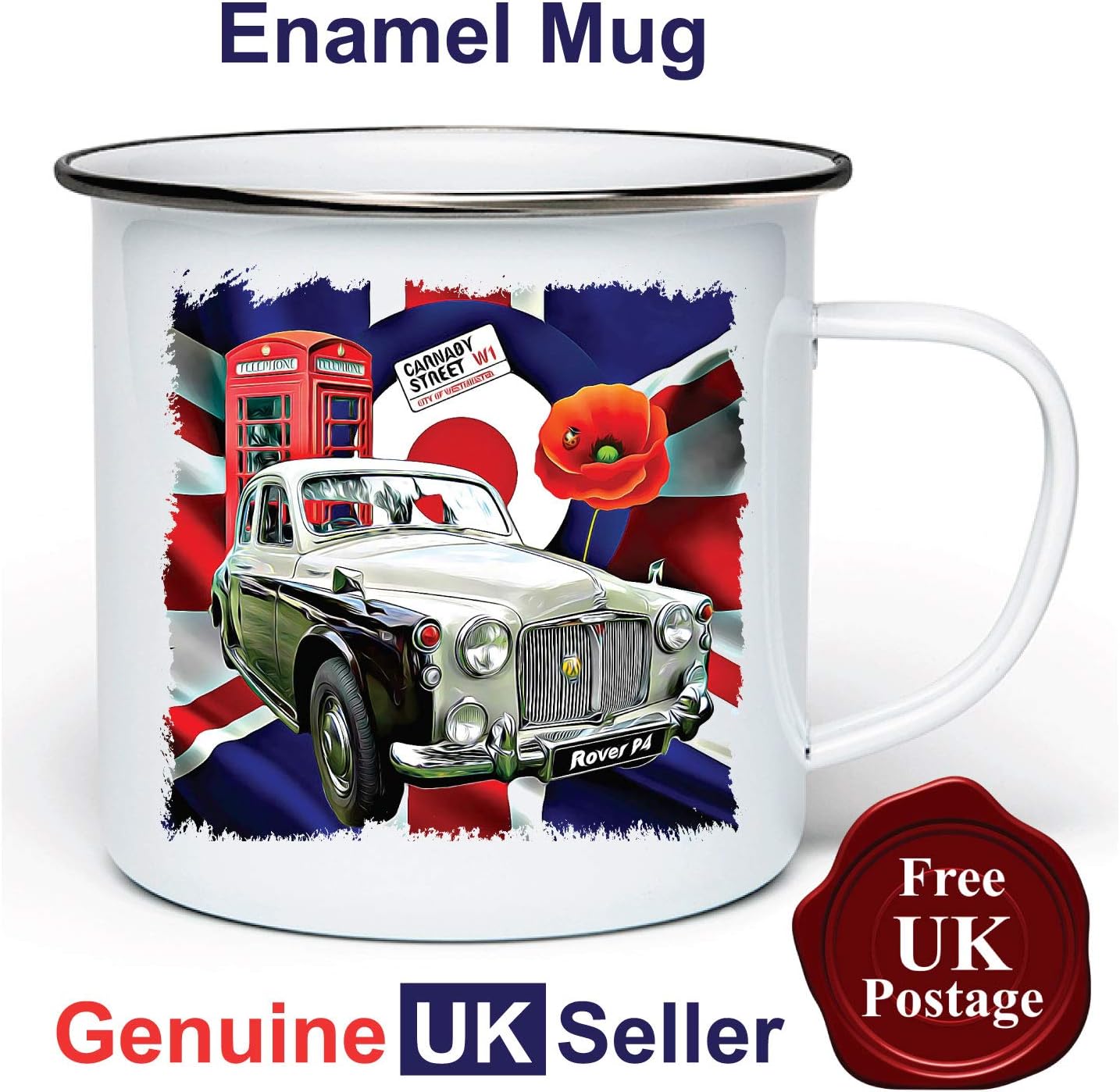 Rover P4 11 oz Enamel Camping Mug
