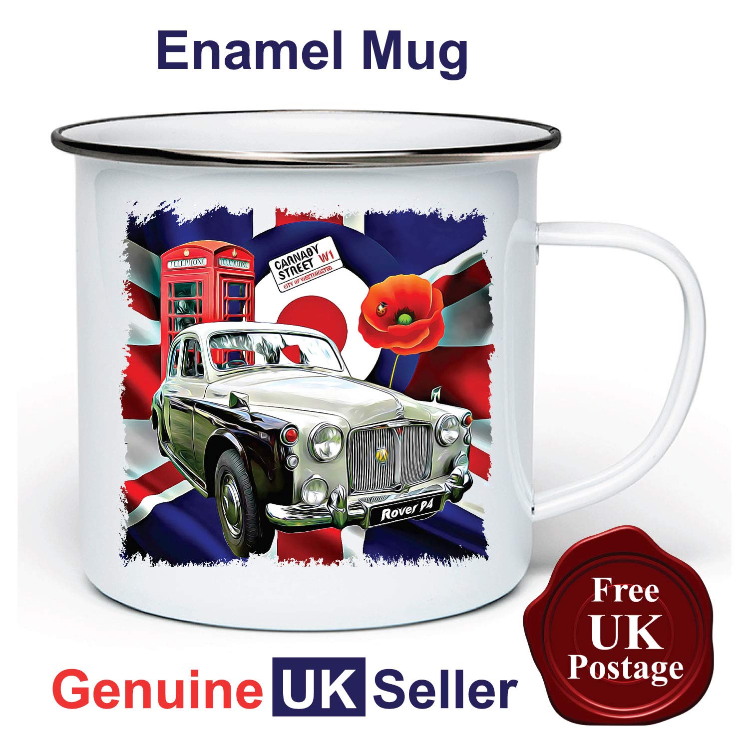 Rover P4 11 oz Enamel Camping Mug