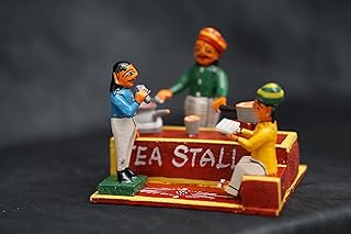 Hastha Kalalu Indian Village Craftsman/Working Man Show Pieces| Handmade Wooden Working Men Theme | Golu Dolls | Navaratri Golu | Kondapalli Toys (Tea Seller)