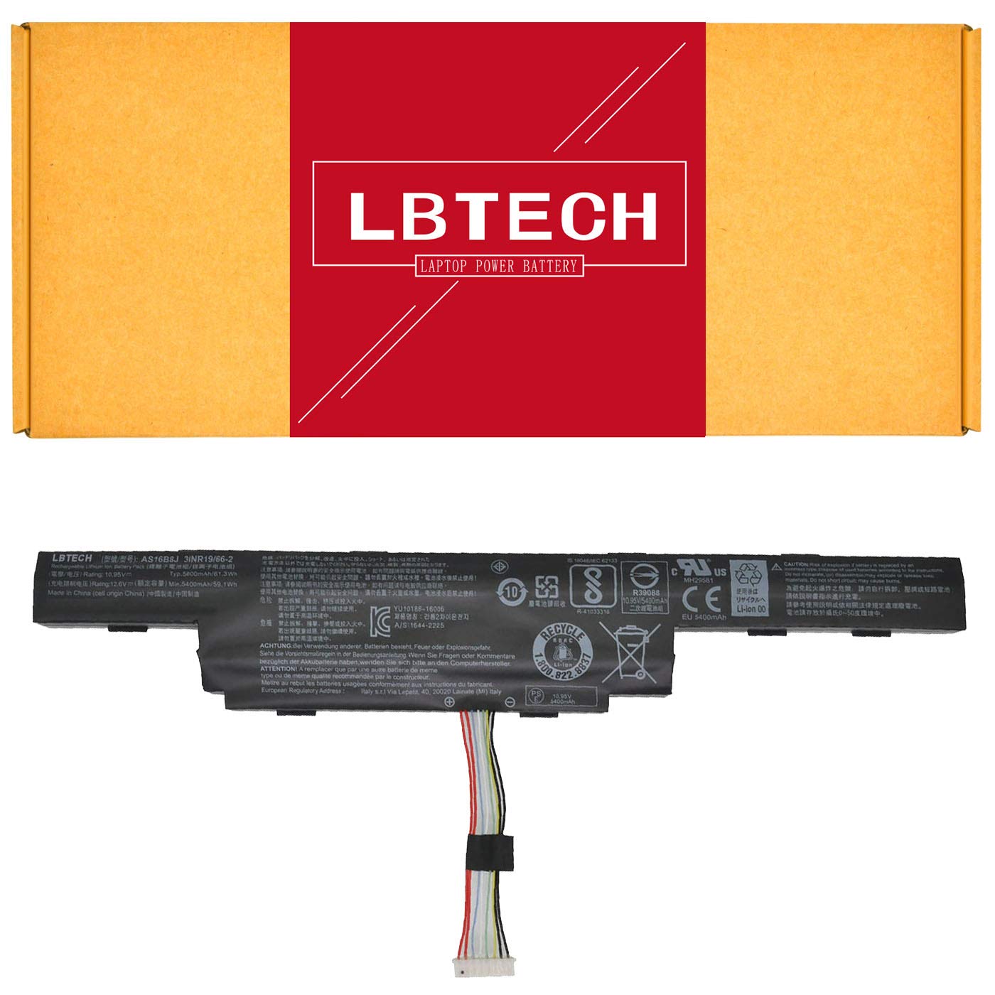 AS16B8J AS16B5J Compatible Laptop Battery Replacement for Acer Aspire E5-575G-53VG Series Laptop 15.6" Aspire E5-575G E5-575G-75MD E5-575G-5341 Series AS16B5J 10.95V 5600mAh/61.3Wh