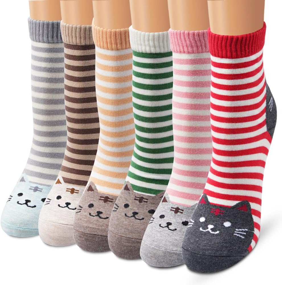 Colorful Cute Animal Design Patterned Women&amp;#39;s Casual Cotton Socks