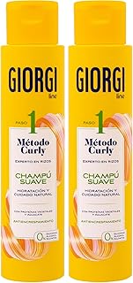 GIORGI Line - Champú Suave, Método Curly, Rizos Espectaculares, 0% Alcohol, 0% Siliconas, 0% Sulfatos, Con Proteínas Vegetales y Aguacate - 350 ml (Paquete de 2)