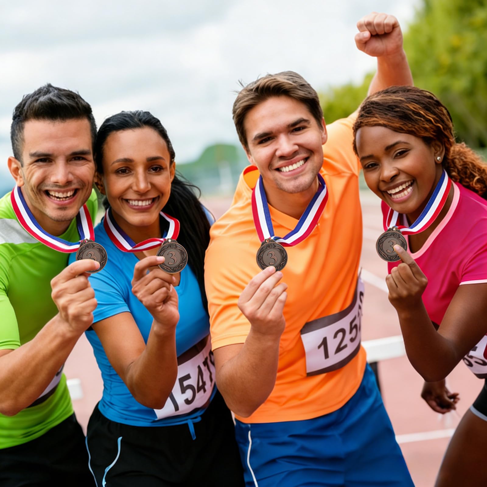 Simpeak 12 Pezzi Medaglie Premiazioni Metallo, Medaglie per Il Primo Vincitore per Campioni Sportivi a Tema Olimpico Bomboniere per Feste Cerimonia Incentivi per Studenti Giochi diurni, 2 Pollici