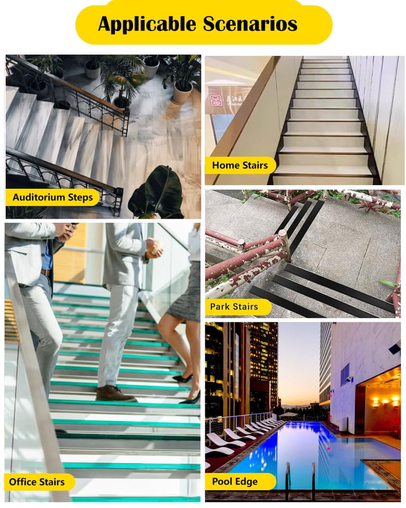 Cantonera de escalera, paquete 5, aluminio, forma L, 90 cm, 8 x, antideslizante, for interior y exterior(Gold)