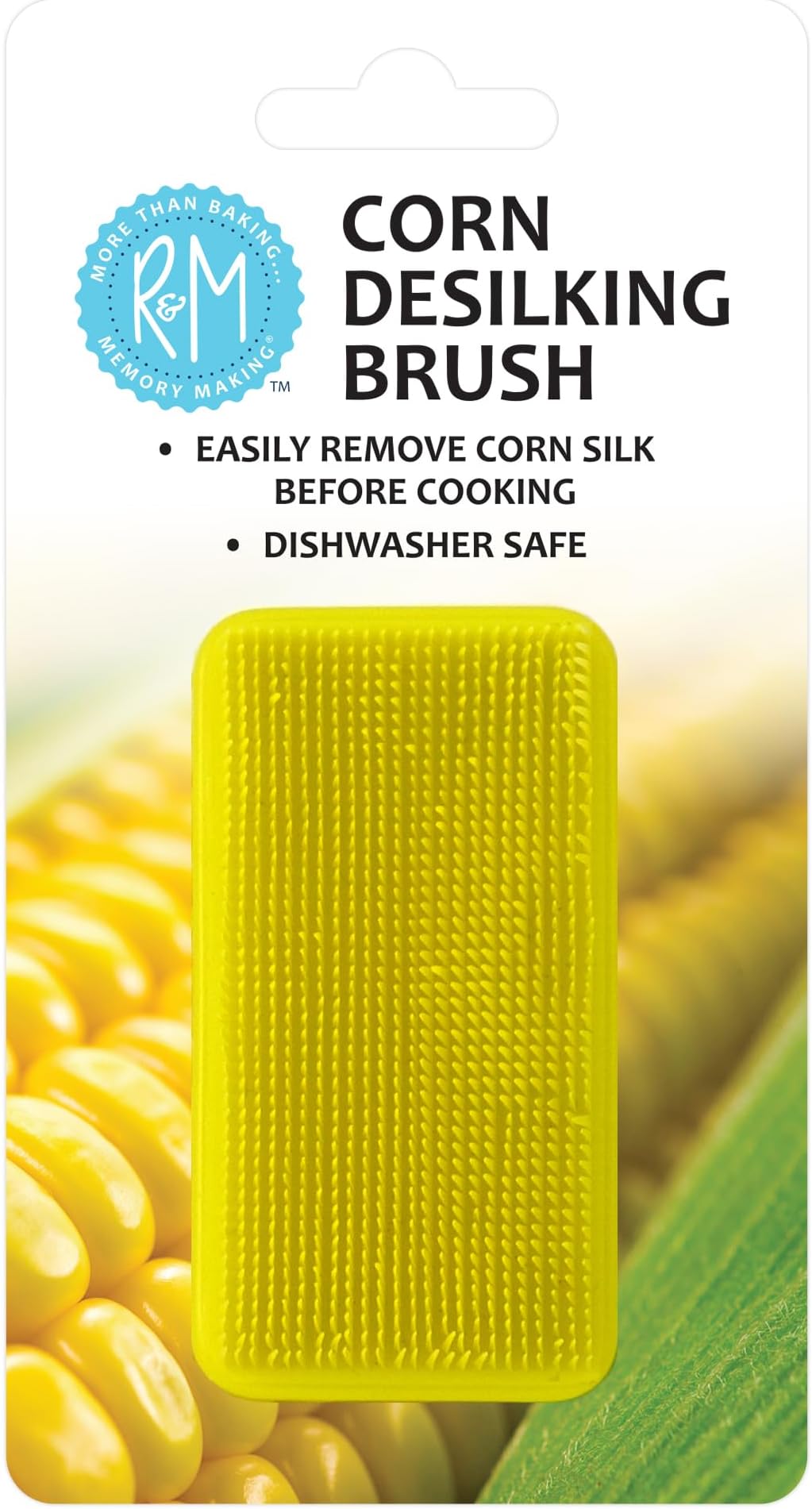 Corn De-Silking Brush, Vegetable Brush, Easy to Hold, Small, Yellow