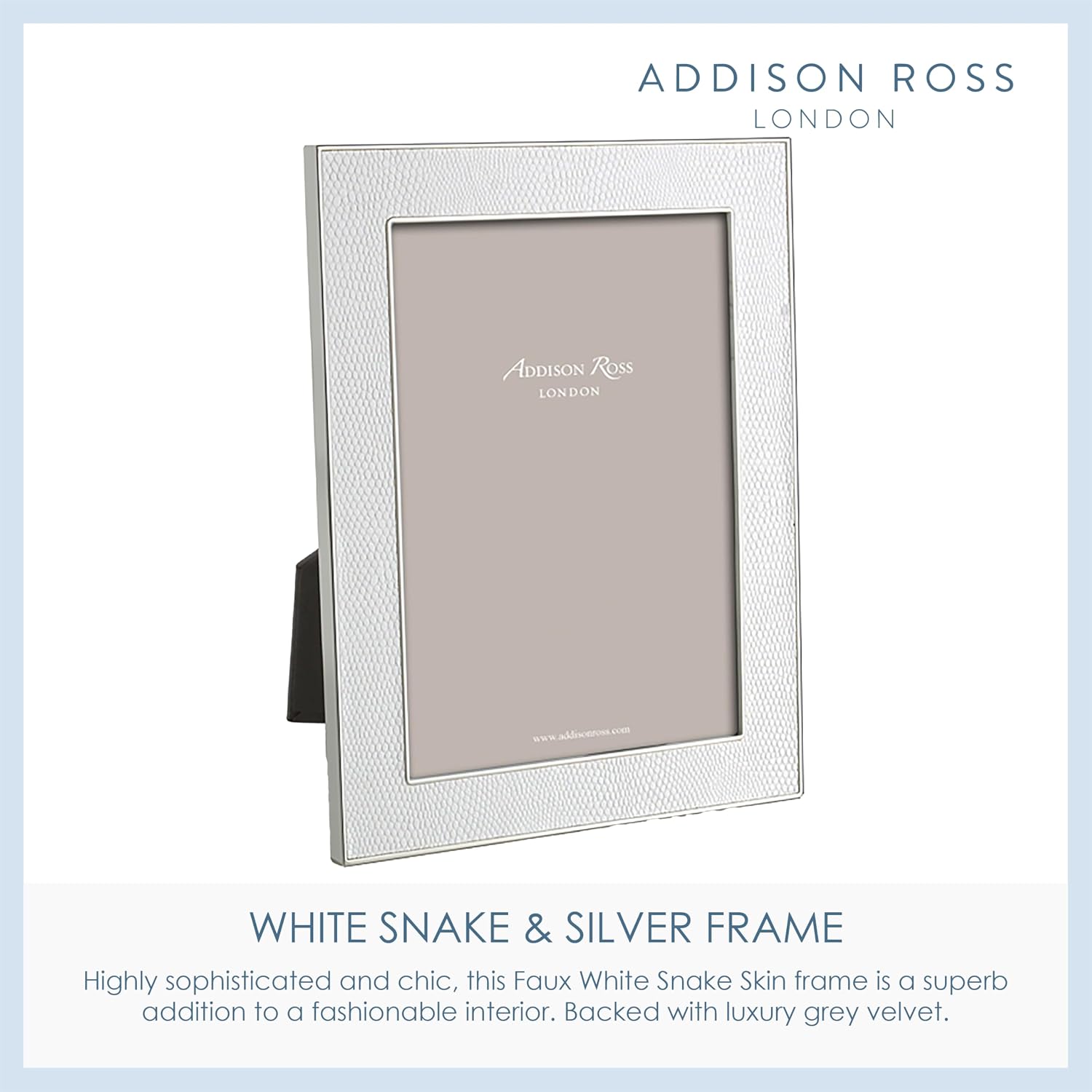 Addison Ross White Faux Snake Enamel Picture Frame (4x6)